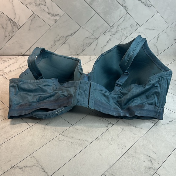 NWOT Cacique Lane Bryant Womans Bra Blue Lace Bow Full Coverage UNDERWIRE 42DDD - Picture 4 of 8